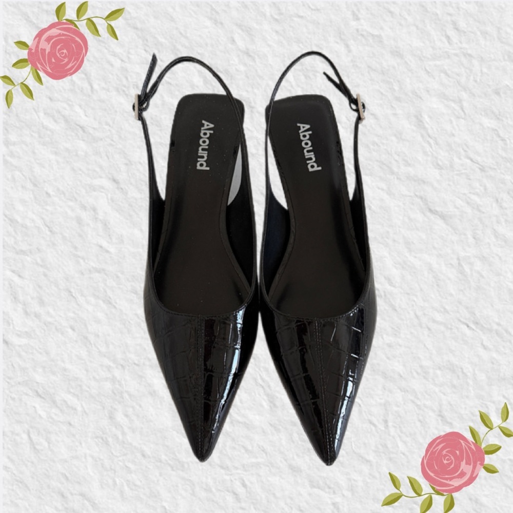 New Abound Lidia Black Slingback Kitten Heel Pump - Picture 3 of 10